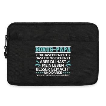 Bonus Papa Stiefvater Geschenk Pflegevater - Laptoptasche 13" - Schwarz - Vorne