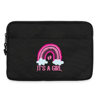 Es ist eine Girl-Regenbogen-Baby-Tiny Feet Geschlechtenenthüllung - Laptoptasche 13" - Schwarz - Vorne
