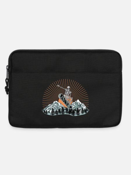 Skelett-Snowboarder über Berglandschaft - Laptoptasche 13" - Schwarz