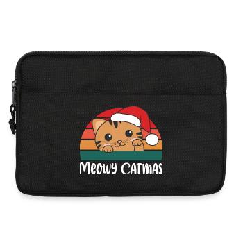 merry catmas lustige Katze Weihnachts Wortspiel - Laptoptasche 13" - Schwarz - Vorne