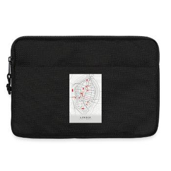 Lübeck Stadtplan mit Wahrzeichen - Laptoptasche 13" - Schwarz - Vorne