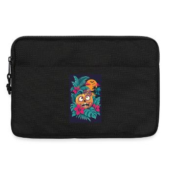 Skelett-Kürbis und tropischer Mond - Laptoptasche 13" - Schwarz - Vorne