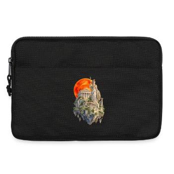 Roter Mond in Athen | Aquarellmalerei Stil - Laptoptasche 13" - Schwarz - Vorne