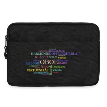 Oboe Wortwolke Klassik Orchester Oboist Oboistin - Laptoptasche 13" - Schwarz - Vorne