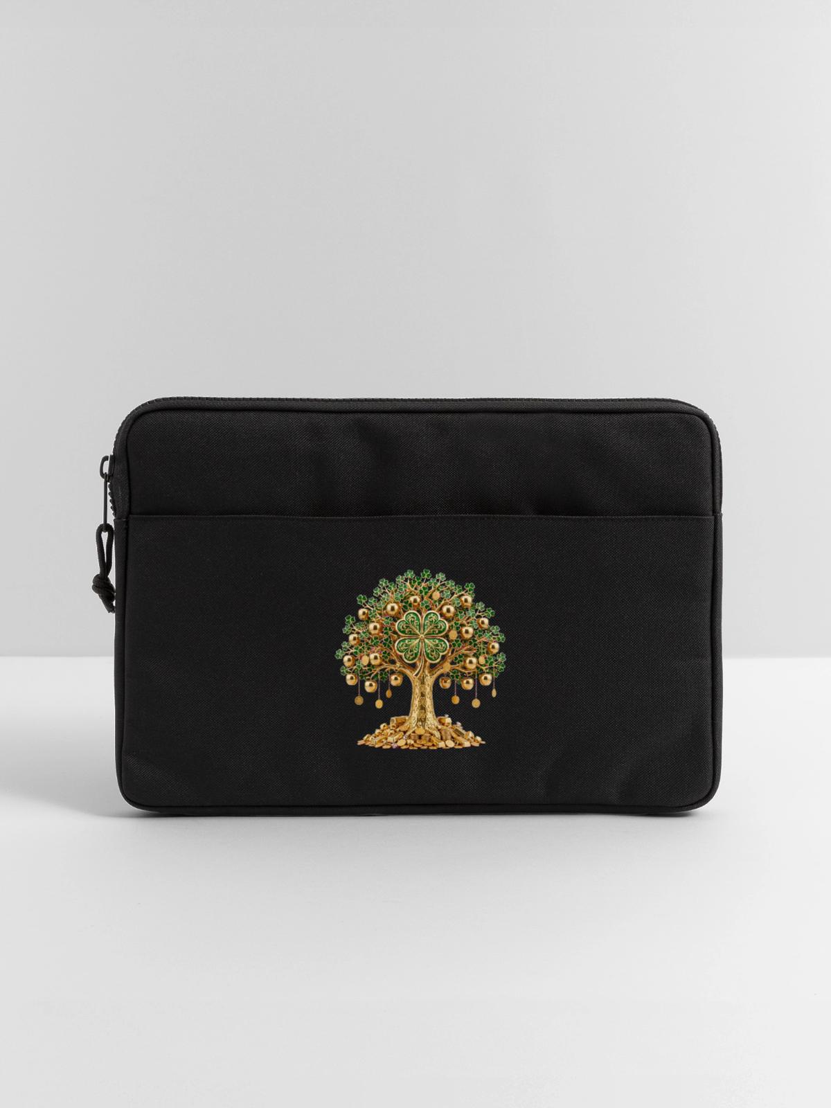 Goldener Kleeblattbaum - Laptoptasche 13" - Schwarz - Vorne