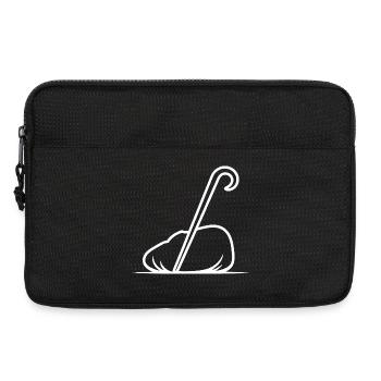 Gebogener Stock Minimal-Linienzeichnung - Laptoptasche 13" - Schwarz - Vorne