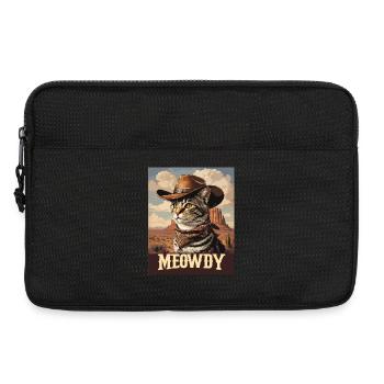 Western- und Wüsten-Meowdy Cowboy-Katze - Laptoptasche 13" - Schwarz - Vorne