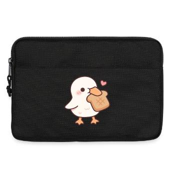 Süße Ente liebt Brot-Toast - Laptoptasche 13" - Schwarz - Vorne