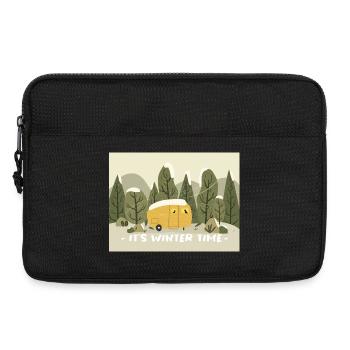 Retro Wohnmobil Winter Ready - Laptoptasche 13" - Schwarz - Vorne