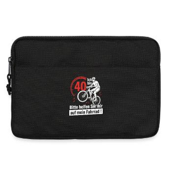 Fahrrad 40. Geburtstag Lustiger Radfahrer Spruch - Laptoptasche 13" - Schwarz - Vorne