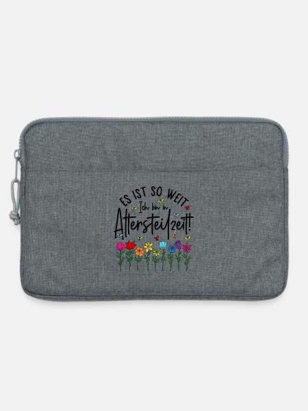 Es ist soweit Ich bin in Altersteilzeit - Blumen - Laptoptasche 13" - Grau meliert