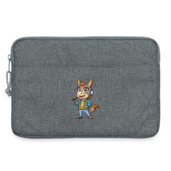 Esel Lustige Cartoon Figur Kopfhörer Musik - Laptoptasche 13" - Grau meliert - Vorne