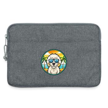 Ungarischer Kuvasz Hund Rasse Cartoon Sonnenbrille Strand - Laptoptasche 13" - Grau meliert - Vorne