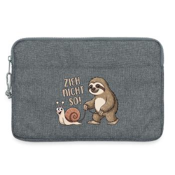 Zieh nicht so - Schnecke und Faultier - Laptoptasche 13" - Grau meliert - Vorne