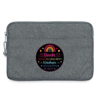 Danke dass Du uns beim Wachsen geholfen hast - Laptoptasche 13" - Grau meliert - Vorne