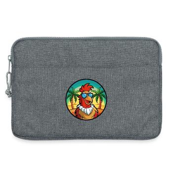 Hahn Lustige Cartoon Sommer Strand Sonnenbrille Cool - Laptoptasche 13" - Grau meliert - Vorne