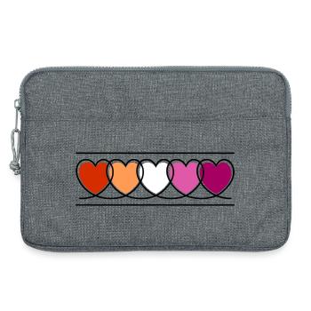 Cœurs lesbiennes lesbiennes - Sacoche pour ordinateur portable 13 pouces - gris chiné - Devant