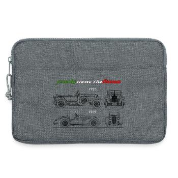 in Italien produzierter Oldtimer - Laptoptasche 13" - Grau meliert - Vorne