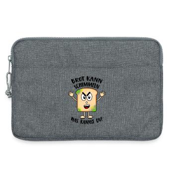 Brot kann schimmeln Was kannst Du Lustige Sprüche - Laptoptasche 13" - Grau meliert - Vorne