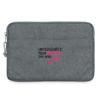Unterschätz mich ruhig Spruch lustig - Laptoptasche 13" - Grau meliert - Vorne