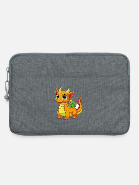 Drache Niedliche Maskottchen Zeichentrickfigur Kawaii - Laptoptasche 13" - Grau meliert