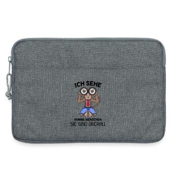 Ich sehe dumme Menschen Spruch lustig Affe - Laptoptasche 13" - Grau meliert - Vorne
