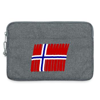 Norwegen Norge Flag painted norsk - Laptoptasche 13" - Grau meliert - Vorne