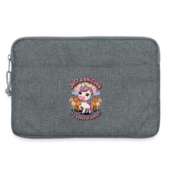 Juste une licorne dans un monde de chevaux ! - Sacoche pour ordinateur portable 13 pouces - gris chiné - Devant