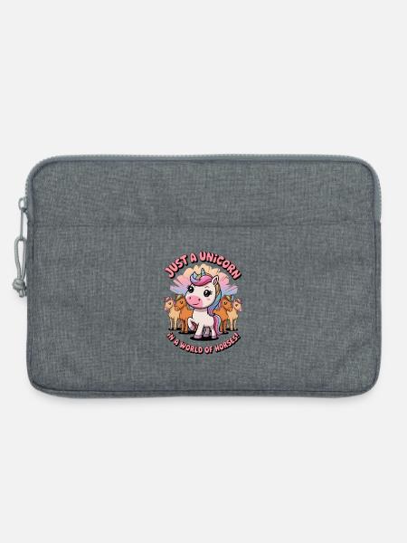 Nur ein Einhorn in einer Welt der Pferde! - Laptoptasche 13" - Grau meliert