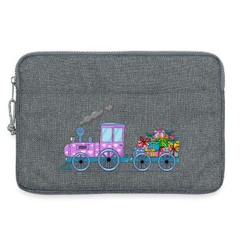 Train pour enfants avec remorque rose - Sacoche pour ordinateur portable 13 pouces - gris chiné - Devant