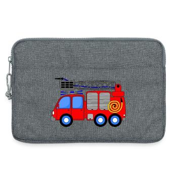 Enfants du camion de pompiers - Sacoche pour ordinateur portable 13 pouces - gris chiné - Devant