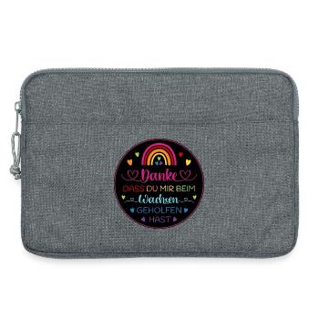 Danke dass Du mir beim Wachsen geholfen hast - Laptoptasche 13" - Grau meliert - Vorne