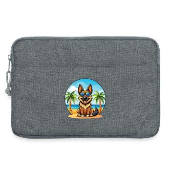 Deutsche Schafpudel Hunderasse Cartoon Sonnenbrille - Laptoptasche 13" - Grau meliert - Vorne