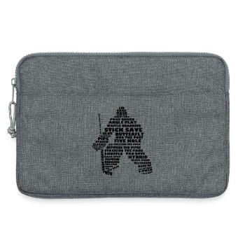 Langue de hockey (version Gardien de but, - Sacoche pour ordinateur portable 13 pouces - gris chiné - Devant