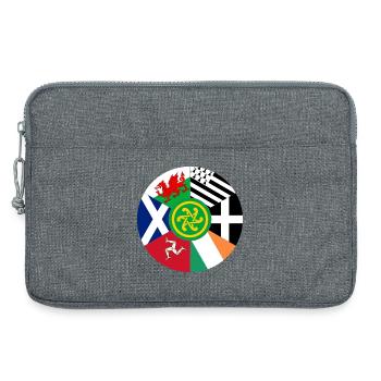 Flaggen der keltischen Nationen, Pan Celtic, Wales, Schottland - Laptoptasche 13" - Grau meliert - Vorne