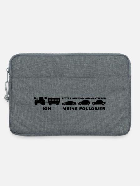 Ich meine Follower Liken und Kommentieren Traktor - Laptoptasche 13" - Grau meliert
