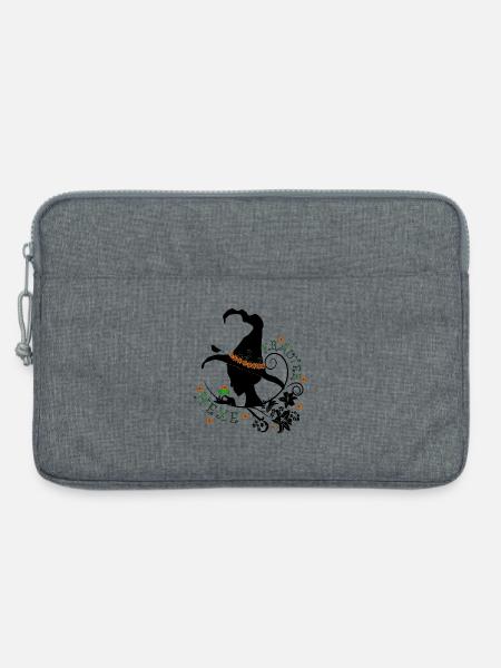 Kräuterhexe Hexe Natur Kräuter Wildpflanzen Bio - Laptoptasche 13" - Grau meliert