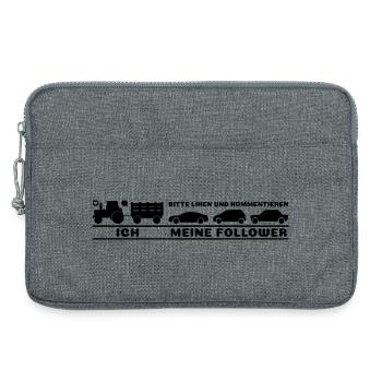 Ich meine Follower Liken und Kommentieren Landwirt - Laptoptasche 13" - Grau meliert - Vorne