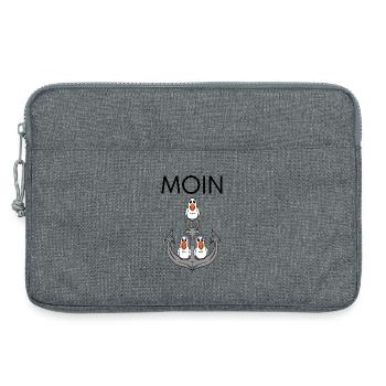 Anker Möwe Seemöwe Moin Nordsee - Laptoptasche 13" - Grau meliert - Vorne