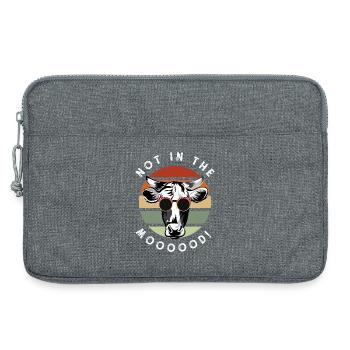 Not in the Moooood verrückte Kuh mit Sonnenbrille - Laptoptasche 13" - Grau meliert - Vorne