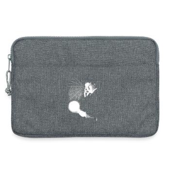Nikola Tesla avec ampoule et bobine Tesla - Sacoche pour ordinateur portable 13 pouces - gris chiné - Devant
