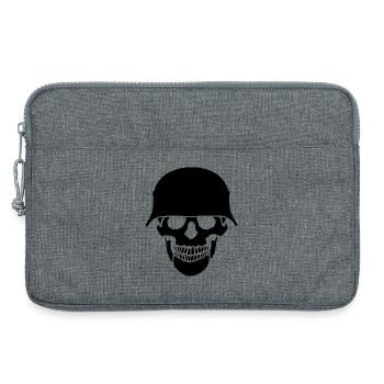Schädelhelm / Schädelperlen - Laptoptasche 13" - Grau meliert - Vorne