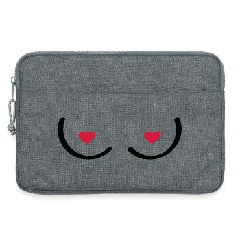 Sexy junge Frau. Erotische Brüste. - Laptoptasche 13" - Grau meliert - Vorne