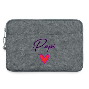PAPY. PAPA. FÊTE DES PÈRES. BONNE FÊTE PAPA - Sacoche pour ordinateur portable 13 pouces - gris chiné - Devant