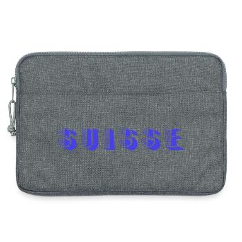 SUISSE. PAYS. GENEVE. SUISSE. HUMOUR. PAYS - Sacoche pour ordinateur portable 13 pouces - gris chiné - Devant