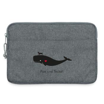 Pott und Teckel - Laptoptasche 13" - Grau meliert - Vorne