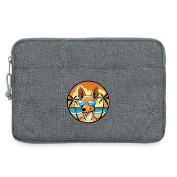 Podenco Ibizenco Hunderasse Cartoon Sonnenbrille Strand - Laptoptasche 13" - Grau meliert - Vorne