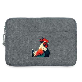 Rooster Cartoon Character Colorful Pet Animal - Laptop bag 13" - heather grey - Front