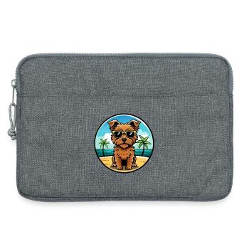 Norfolk Terrier Hunderasse Cartoon Sonnenbrille Strand - Laptoptasche 13" - Grau meliert - Vorne