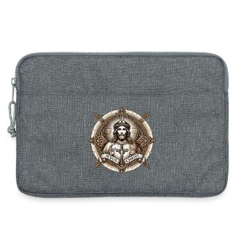 Jesus Christ Antiq Logo - Laptop bag 13" - heather grey - Front